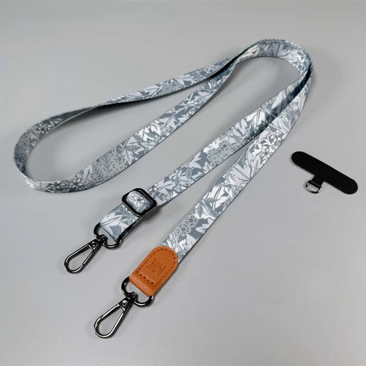 Nature Print Crossbody Phone Lanyard - adjustable