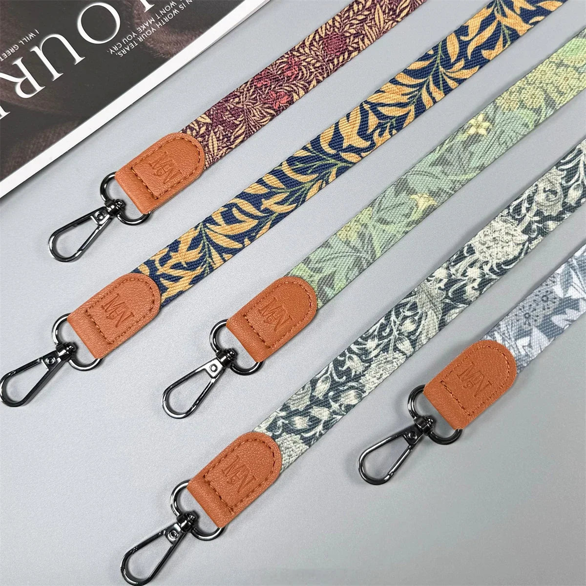 Nature-inspired woven phone lanyards