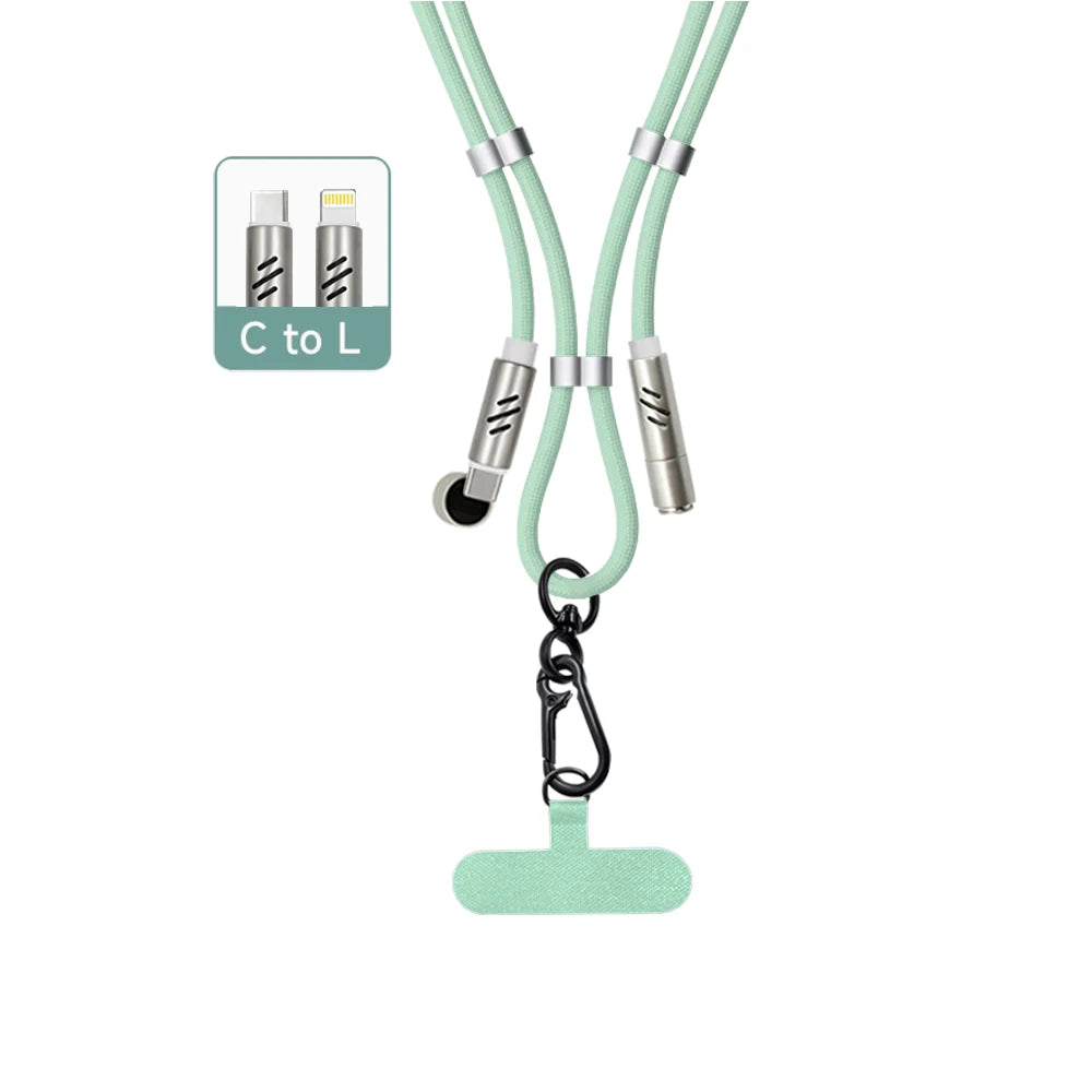 2 in 1: Crossbody lanyard and charging cable - for iphone lightning connectors