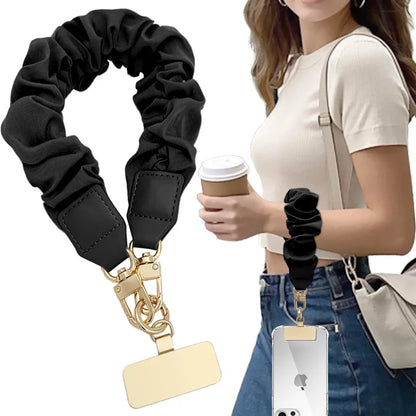Stylish scrunchy phone strap bracelet