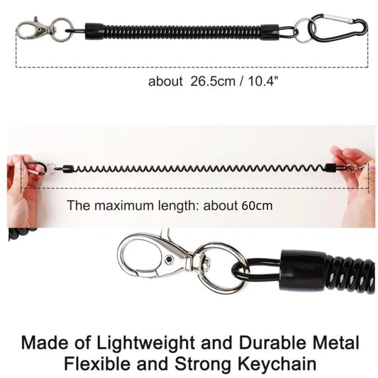 Spring coil carabiner phone strap or key ring