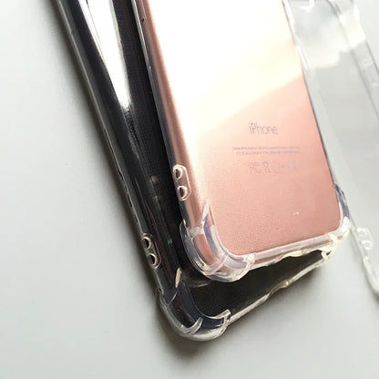 Clear phone case for iphones - fits universal phone strap tethers