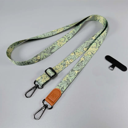 Nature Print Crossbody Phone Lanyard - adjustable