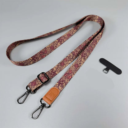 Nature Print Crossbody Phone Lanyard - adjustable