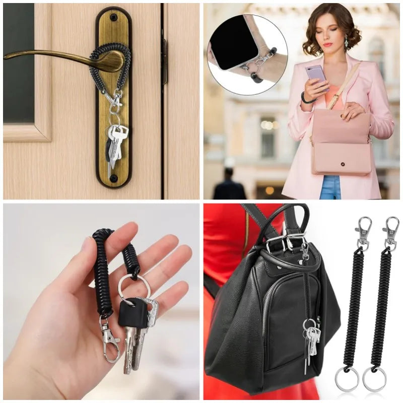 Spring coil carabiner phone strap or key ring