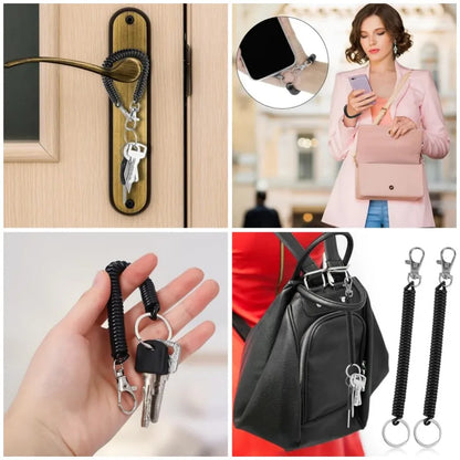 Spring coil carabiner phone strap or key ring